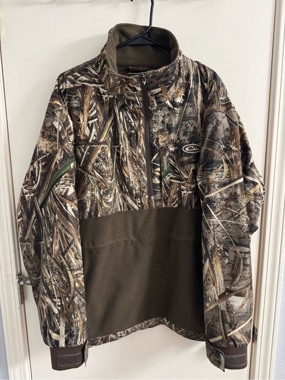 Drake zHalf-Zip Pullover with Olive Fleece Panel